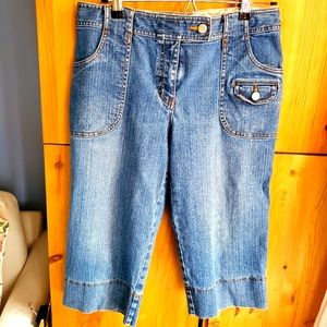 Loft Women's Wide Leg Denim Bermuda Shorts Size 8